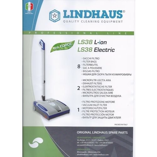 Lindhaus LS38 Microfibre Bags (8 Bags 3 Filters) - 032430081