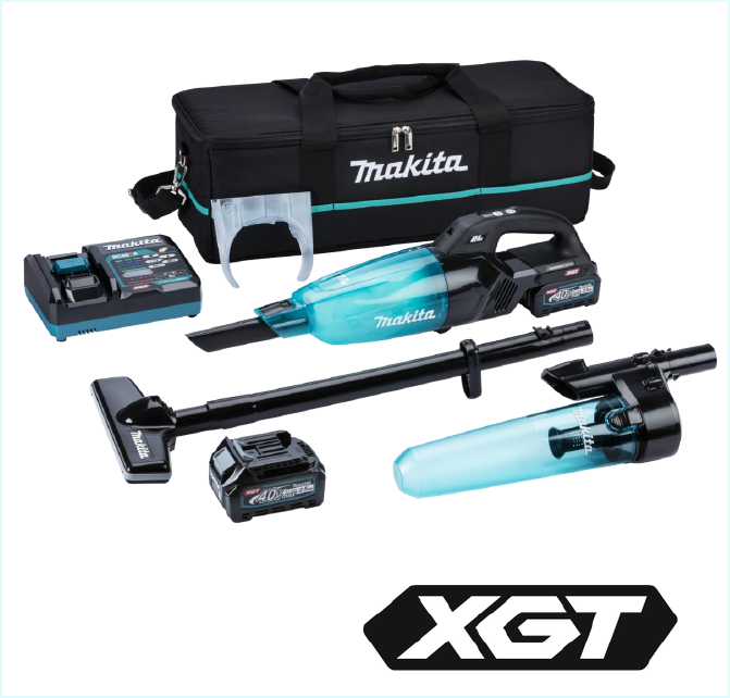 Makita 40v XGT Stick Vac with 2 x 2.5ah Batteries and Fast Charger