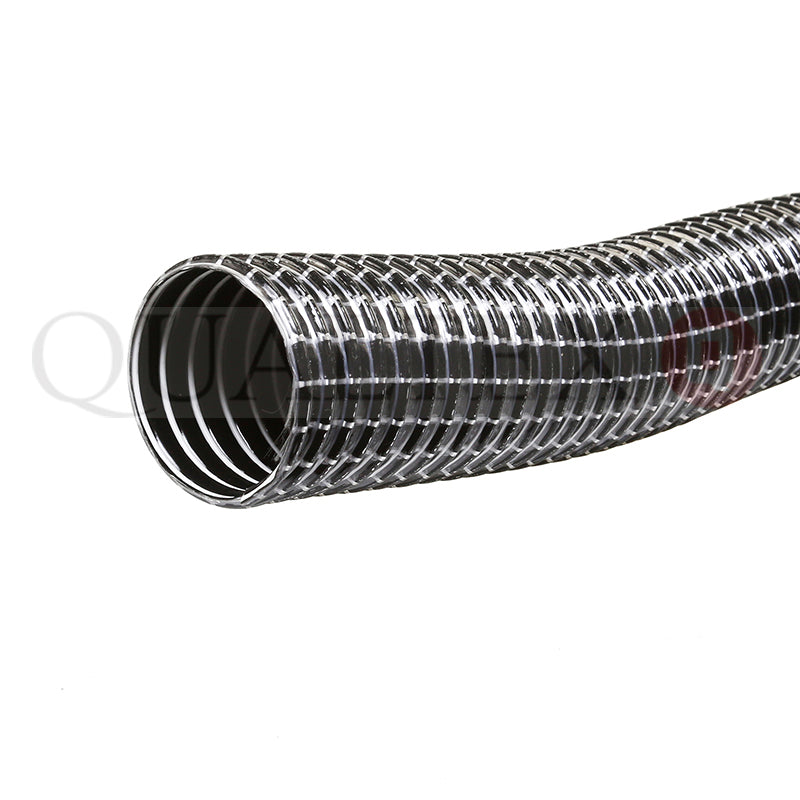 Hse87 38mm x 15m reel black/ silver wire reinforced hose