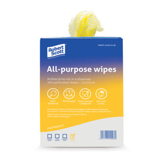 Robert Scott Yellow All Purpose Anti Bacterial Wipes (Case of 6)
