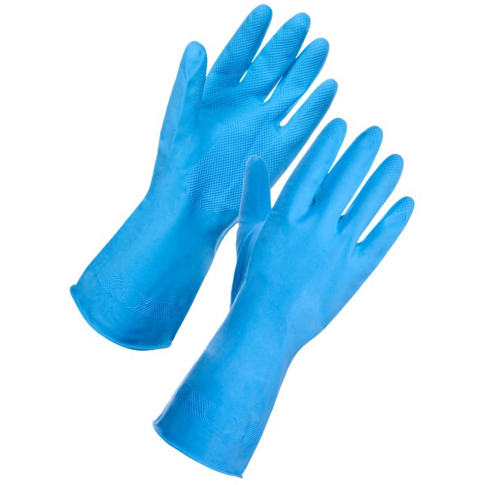 Supertouch Blue Household Rubber Gloves Pair - Large