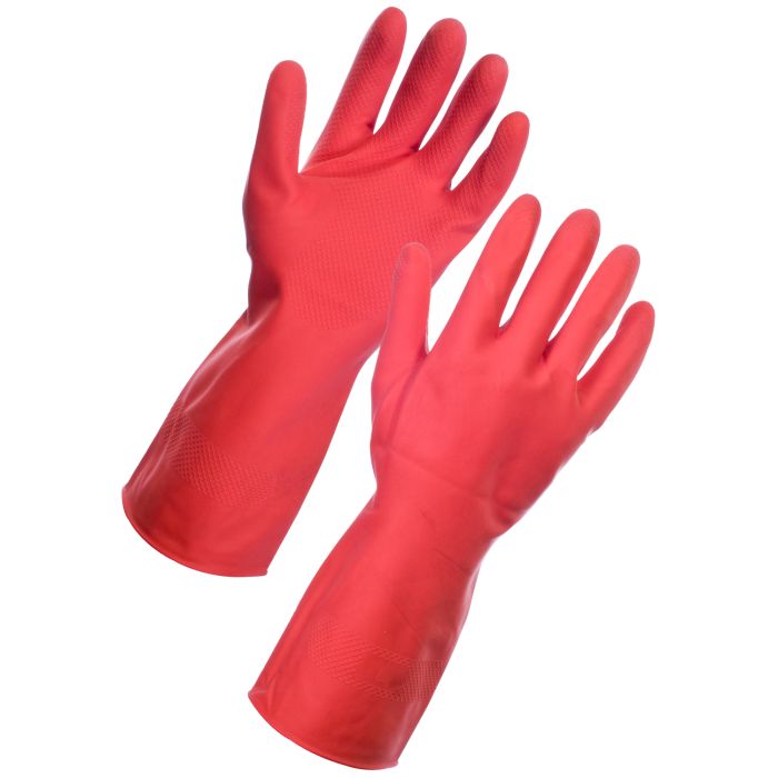 Supertouch Red Household Rubber Gloves Pair - Large