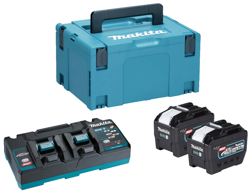 Makita - 1910A2-5 - 2 x 8ah 40v  batts & 240v DC40RB double charger PSK