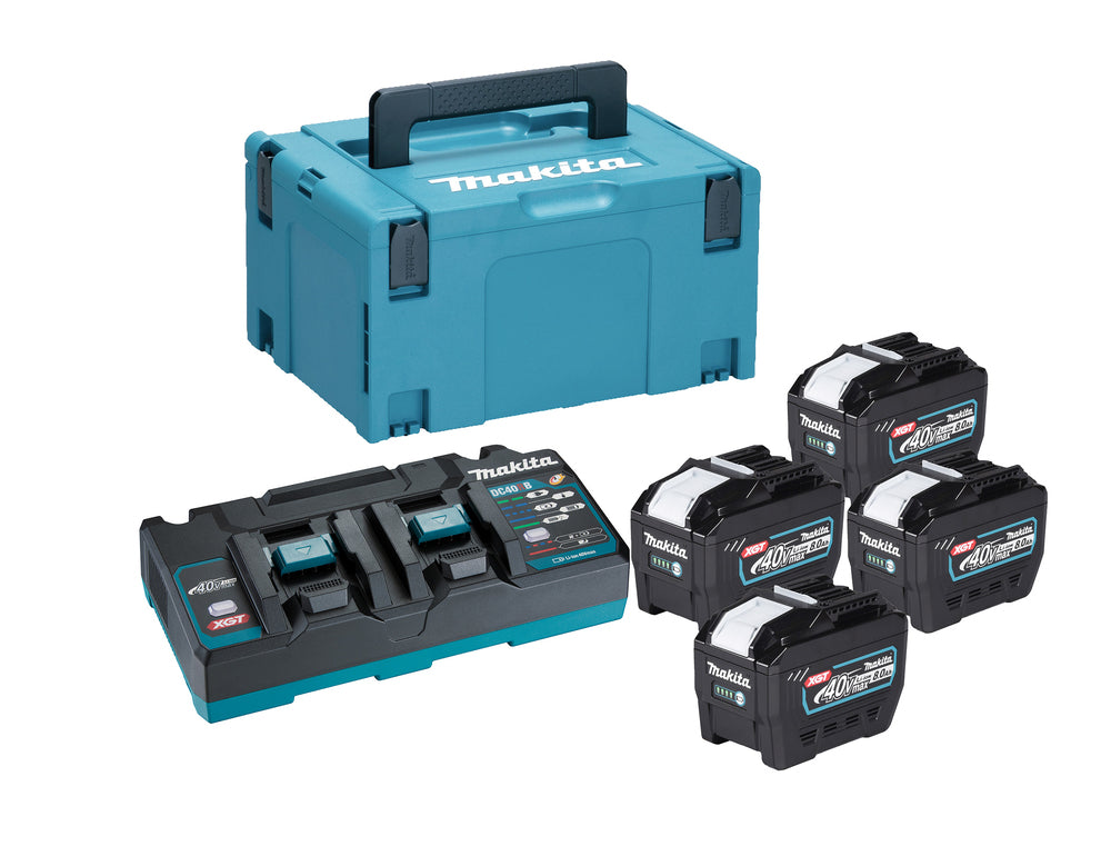 Makita - 1910B0-6 - 4 x 8ah 40v  batts & 110v DC40RB double charger PSK