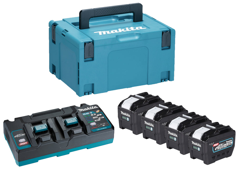 Makita - 1910B1-4 - 4 x 8ah 40v  batts & 240v DC40RB double charger PSK