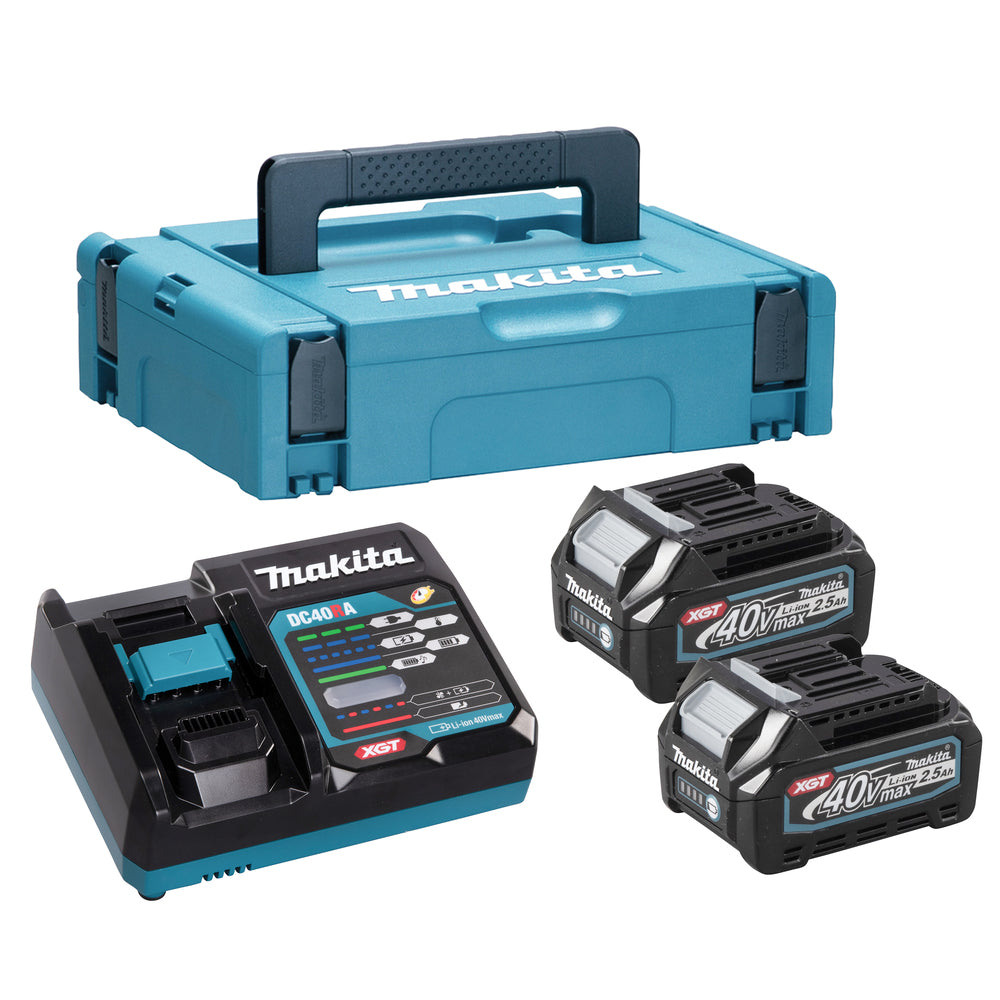 Makita - 191J85-8 - 2 x 2.5ah 40v  batts & 240v DC40RA single charger PSK