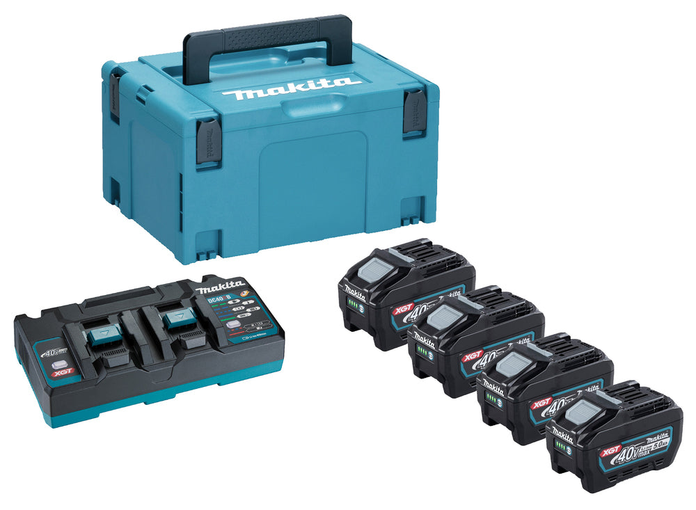 Makita - 191U48-0 - 4 x 5ah 40v  batts & 240v DC40RB double charger PSK