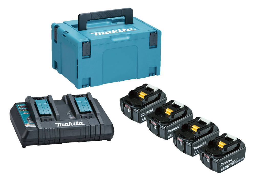 Makita 18v LXT Power Source Kit - 4 x 5Ah batts & Dual Port Charger complete with case.