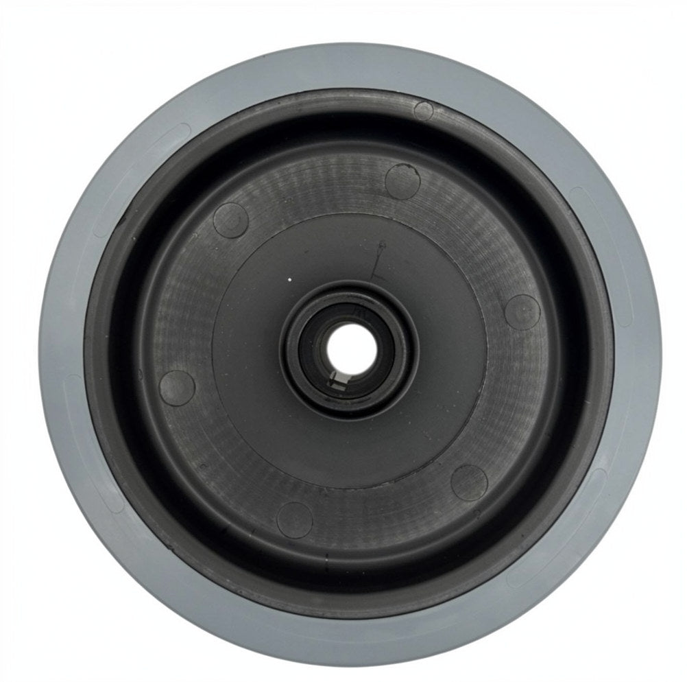 200MM X 50MM WHEEL - KEY HOLE 6X6 BORE 19MM GREY PU TREAD COMBED PROFILE