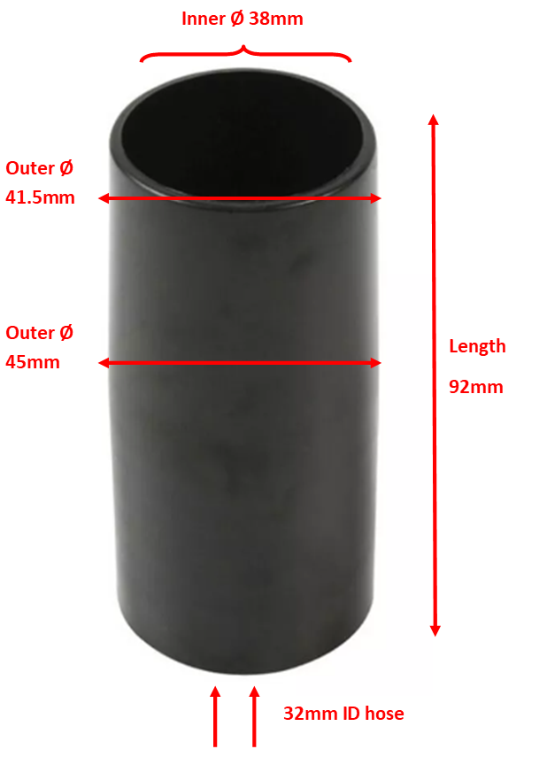 34707 - Hose Cuff - 38mm Female Slip to threaded 32mm hose