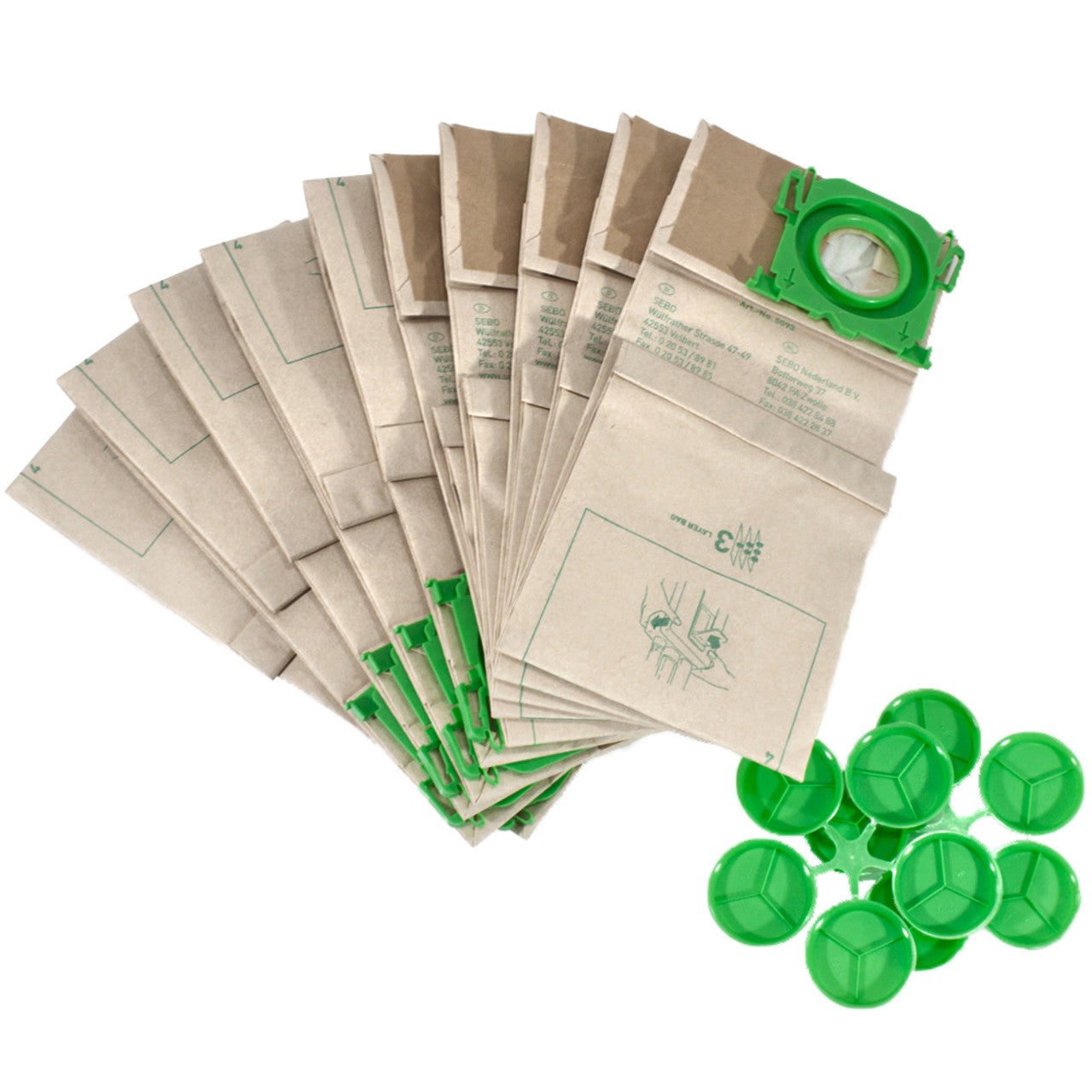 Sebo - 5093 - Paper Dust Bags (packed in 10) -   X/ XP series