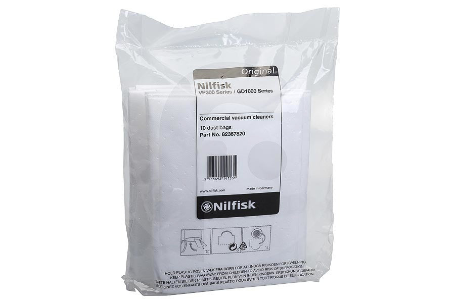Nilfisk - 82367820 - DUST BAG SYNTHETIC 10-PCS