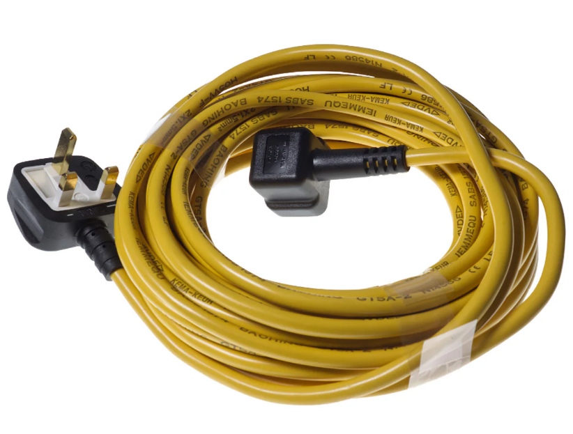 Numatic 911818 -  10 Metre Yellow X 1.5mm X 3 Core Yellow 16a Cable Assy - Nuplug Socket - Uk