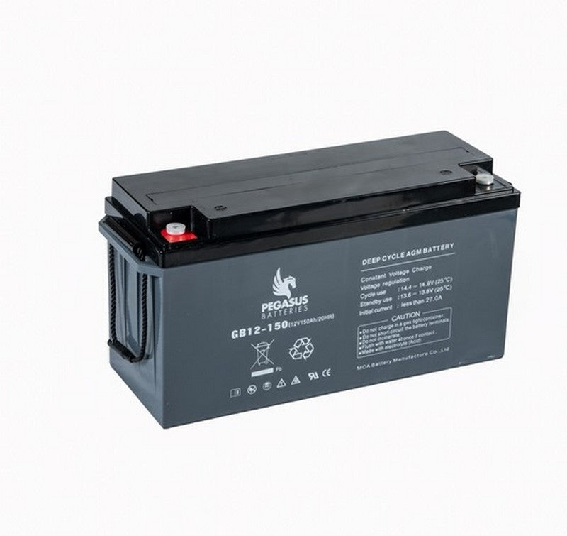 Pegasus - GB12150 - GB12-150 - 12v -  - MCA Monoblock  - AGM 500 Cycles - 150ah - 484 x 171 x 241 - 45.5kgs - T4 8MM