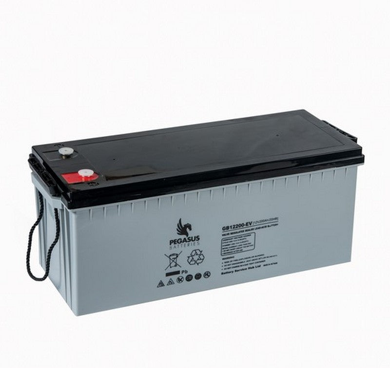 Pegasus - GB12200 - GB12200-EV - FCD12-200 - 12v -  - MCA Monoblock  - AGM 500 Cycles - 200ah - 532 x 206 x 222 - 59kgs - T4 8MM