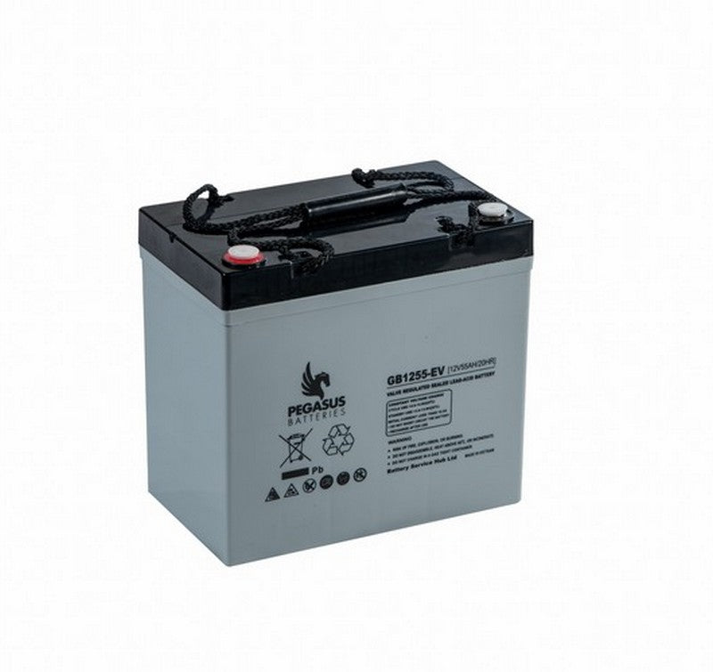 BSH - GB1255 - GB1255-EV - 12v - PEGASUS - MCA Monoblock - AGM 500 Cycles - 55ah - 229 x 138 x 212 - 16kgs - T3 6MM