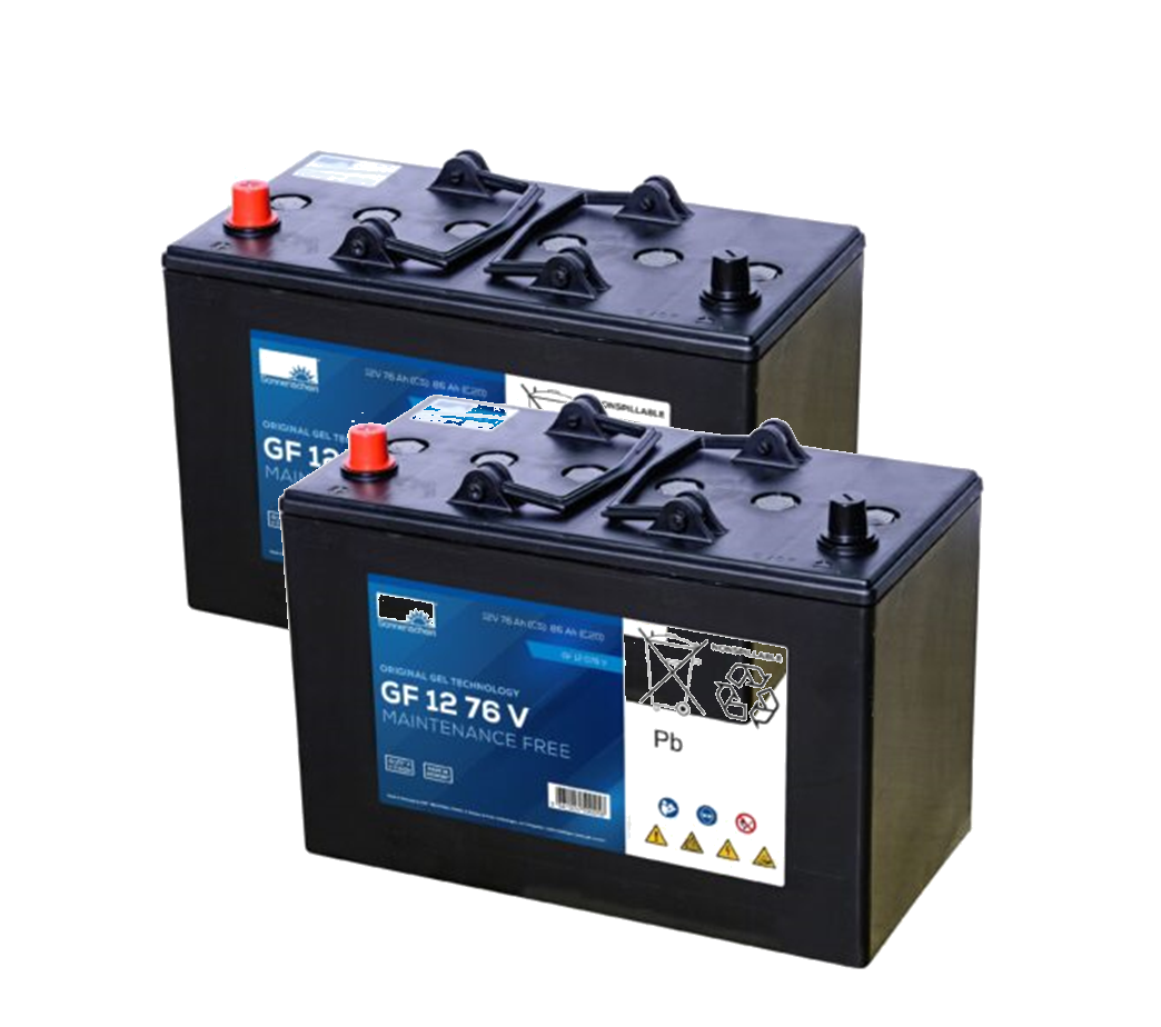 240V 100AH GEL BATTERY x 2 - TWINTEC