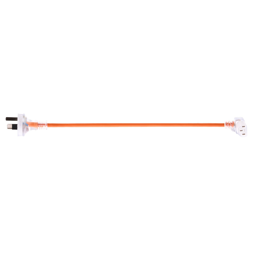 Pacvac - SHL001 - Short Lead - IEC C13 Vertical Right Angle - 420mm - 3C - Plug Type I
