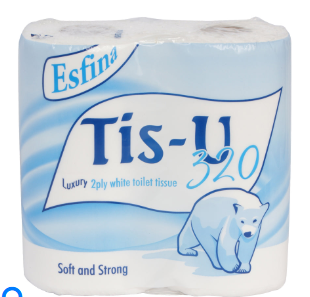 Midlands - STR002 - Paper - 2ply white 320 sheet TIS-U (pack 4 x 9)