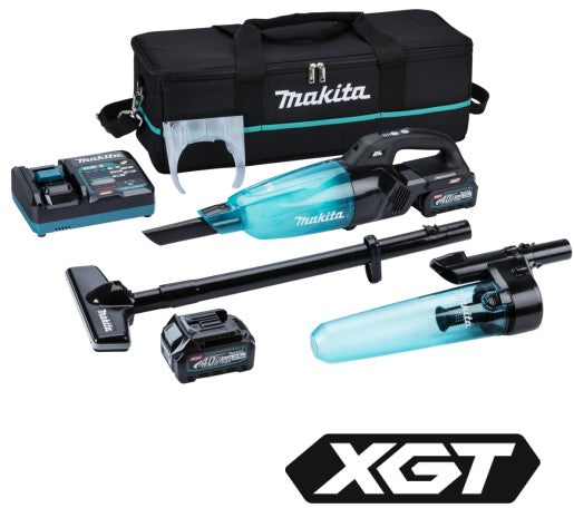 Makita 40v XGT Stick Vac with 2 x 2.5ah Batteries and Fast Charger