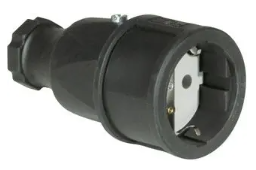Anderson - SCHUKO_SOCKET - Schuko Round Trailing Rubber Socket - 16A Black (grounded)
