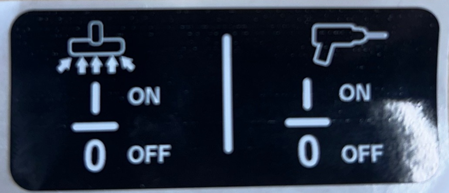 Numatic - 908531 - tem390a on/off switch label