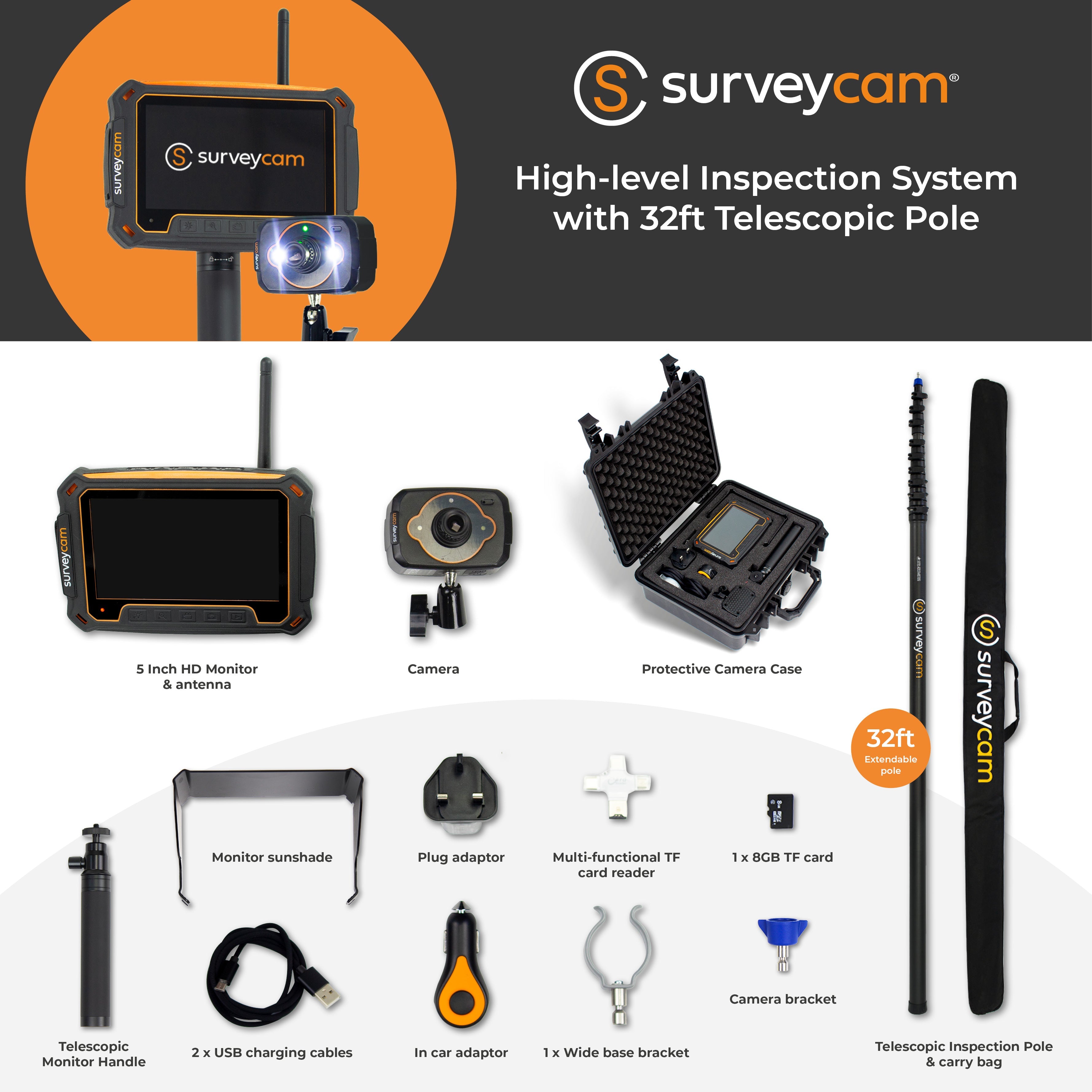 SkyVac Survey Camera With Optional High Reach Pole Kit