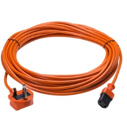 1.0mm 12 Metre 2 Core Orange Cable with Straight IEC Plug - FLX91