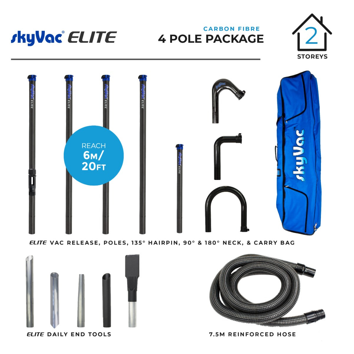 SkyVac Elite High Reach Vacuum Pole Set