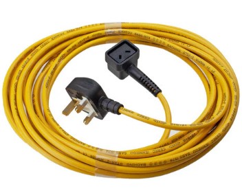 Numatic 10m x 1mm 2 Core Yellow Cable (UK Plug)