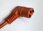 1.0mm 12 Metre 3 Core Orange Cable with Right AngIed IEC Plug - FLX85 - Fits multiwash machines