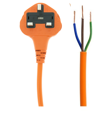Flx50o 1.00mm 10 metre 3 core cable with plug